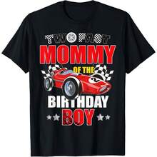 Mommy Of The Two Fast 2nd Birthday Boy Racing Car Family T-Shirt - Black - View 1