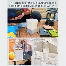 1pc Silicone Collapsible Water Bottle, Outdoor Camping Mug, Juice, Beer, Beverage Mug, Portable Travel Mug - 黑色 - 查看 2