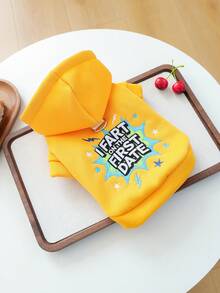 1 pieza Ropa para mascotas, Lindo atuendo para perros/gatos pequeños, Serie de sudaderas cómodas, Diseño de explosión de trasero, Adecuado para primavera y otoño - Amarillo - Ver 5