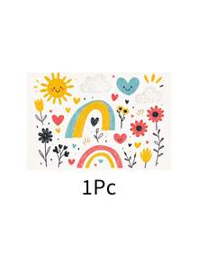 1pc Cartoon Style Linen Placemat, Breakfast Mat, Coffee Coaster, Bowl Pad, Kitchen Accessory, Easy To Clean Dining Mat, Suitable For Home, Restaurant, Dining Decor, Holiday Gift, Gift For Friends, Multi-Piece Set - Multicolor - View 17