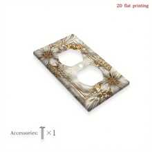 1pc Gold Flower & Bow Print Switch Panel Cover, 2D Printing On PC Material, Suitable For Bedroom/Kitchen Decoration - Multicolor - View 9