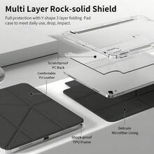 Compatible With Huawei MatePad SE 11-Inch Tablet Protective Case, MatePad Case, Fashionable Y-Shaped Folding Stand With Pen Slot, High-Transparent Acrylic Backboard, PU Leather, Smart Sleep/Wake, Full-Body Drop Protection, Compatible With MatePad 11.5S 2026, MatePad 11.5 Tablet Protective Case, Compatible With Redmi Pad 2 11-Inch 2025 Tablet Case, Pad SE 11-Inch 2023 Tablet Protective Case, Suitable For Xiaomi 8/7 Tablet Protective Case, For MatePad/ - High Transparency Acrylic - View 6