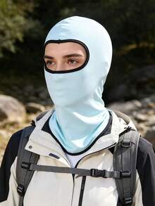1pc Blue Sunscreen Face Mask, Ice Silk Sun Protection Neck Gaiter - Face Mask - View 7