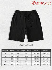 1 PCS "Fallen Angel" Gothic Faith Inspired Graphic Shorts, Religious Scripture & Angel Wing Themed Design, Breathable Quick Dry Fabric, Elastic Waistband With Drawstring, Loose Fit Casual Athletic Bottoms, Suitable For Men, Women & Teens, Ideal For Sports, Gym Workouts, Streetwear Outings, Summer Hangouts, Perfect For Fans Of Gothic Streetwear, Dark Aesthetic & Edgy Spiritual Style, Great Gift For Enthusiasts Of Statement & Alternative Inspired Fashion - 黑色 - 查看 3