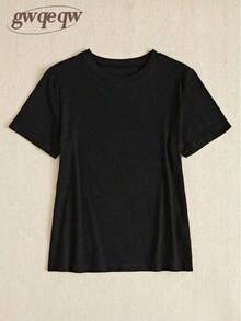 Women's 100% Cotton Short-Sleeve Graphic T-Shirt With Double Print "If I'm In A Bad Mood, Please Go Back To The Beach" And "Salty" Women's Casual Oversized Summer T-Shirt | Summer Clothes | Holiday Outfits - 黑色 - 查看 5