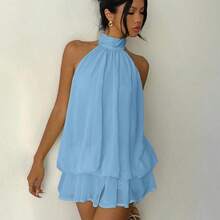 Women's Elegant Red Valentine's Day Halter Tie Mini Dress Red Beach Dress,Valentine's Day - Blanco - Ver 8
