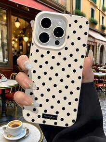 1pc Text & Polka Dot Pattern Full Coverage Shockproof TPU Phone Case, Compatible With Apple 17, 16, 15, 14, 13, 12, 11 Pro Max And Series - Multicolor - View 5