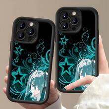 Funda elegante con diseño de estrellas, compatible con fundas para teléfonos , Apple, VIVO, OPPO, , ,  y Honor. Fabricada en TPU, ofrece protección contra golpes y caídas. Un regalo ideal para amigos y familiares. - Negro - Ver 3