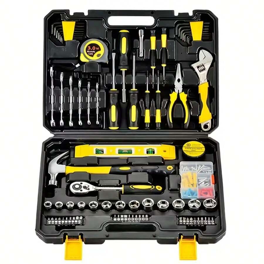 Bộ cờ lê đầu tuýp 46 chi tiết bằng thép cacbon cao cấp, đầu sao, bộ dụng cụ sửa chữa và bảo dưỡng ô tô kết hợp với cần siết và tua vít. - Nhiều màu - Xem 1