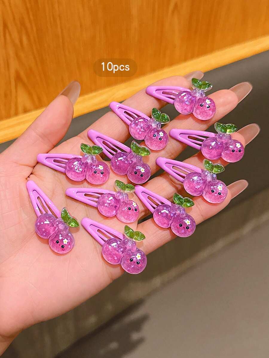 10个紫色樱花发夹，甜美风格，适合日常佩戴的发饰