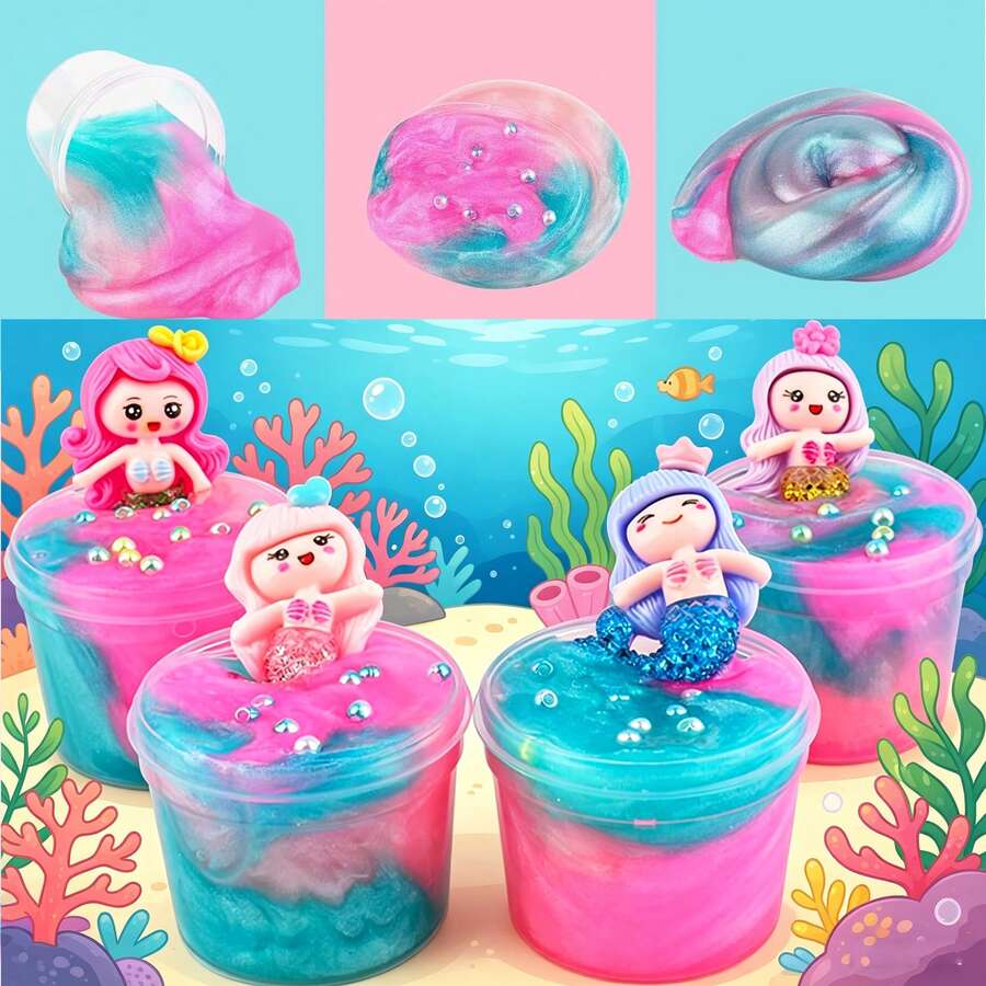 Galaxy Slime Set Party Favors For Kids, Mermaid Slime Large Pack For Girls And Boys, Stretchable Slime Set For Classroom Prizes, Christmas Stocking Stuffers, Small Gift Bag Fillers - Multicolor - View 1