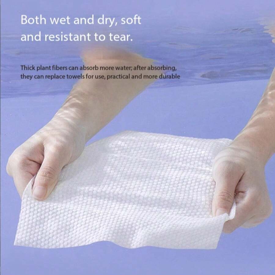 Khăn mặt dùng một lần bằng cotton mềm mại, dày dặn, sạch sẽ, dùng để tẩy trang, dịu nhẹ cho da nhạy cảm, phụ nữ mang thai, dùng hàng ngày tại nhà hoặc khi đi du lịch. - Khăn mặt dùng một lần - Xem 1