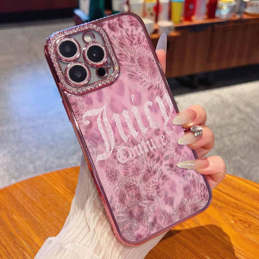 Juicy Print Pattern Phone Case Compatible With 17 16 Pro Max 15 Pro Max 13 And 12 Made Of TPU Material Stylish Design Providing Shock And Drop Protection A Perfect Gift For Family Friends Loved Ones Boyfriends Girlfriends And Special Occasions - 粉色 - 查看 1