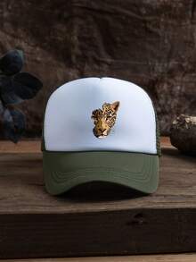 1pc Men's Leopard Print Half Outdoor Sports Animal Street Polyester Decorative Soft Top Baseball Cap, Unisex Visor Hat, Suitable For Spring, Summer, Autumn, Winter - A - View 21