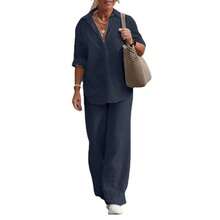 Women Two-Piece Outfits - Dark Blue - View 4