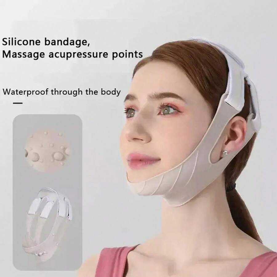 Vendaje adelgazante facial reutilizable para mujer, moldeador de cara con línea en V, cinturón para levantar mejillas y barbilla, correa de masaje Facial, herramientas de belleza para el cuidado de la piel - A - Ver 1
