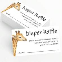 Printed Party Baby Shower Jungle Adventure Theme (Diaper Raffle Ticket Insert) - Diaper Raffle Insert - View 2