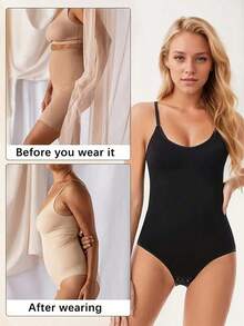 3 piezas de bodys moldeadores sin costuras, control de abdomen, levantamiento de glúteos, cintura ceñida, elegante para el verano - Multicolor - Ver 3