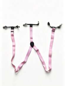 1 Set 2-Color Y-Shape Elastic Suspenders, Versatile For Party, Wedding, Unisex Adult Solid Color Adjustable Braces With 6 Clips - Multicolor - View 5