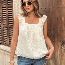 Blusa de mujer con cuello cuadrado y mangas cortas con estampado de lunares - Multicolor - Ver 7