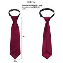 5pcs Boy's Necktie Pre-Tied Adjustable Neck Strap Tie For Wedding Graduation School Uniforms - Grey - View 2