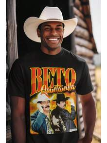 T-shirt unisexe Beto  |   Chemise d'artiste mexicain |   Fan de Beto  |   Corridos mexicains |   Le Lion du Corrido |   Cadeau pour papa - Noir - Voir 6