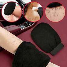 1 pieza Guantes de baño exfoliantes suaves - Guantes exfoliantes Hammam de doble cara para Body y rostro - Cepillo de baño de limpieza profunda, elimina el bronceado y masajea - negro - Ver 5