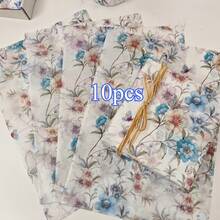 10/20/25/50張水彩藍色花卉圖案薄紙，適用於DIY手工藝、派對贈品、花束包裝、衣物包裝和生日禮物裝飾 - 水墨藍花 - 查看 6