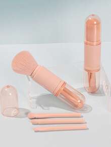 4-In-1 Portable Makeup Brushes, Suitable For Face And Eye Makeup, Great For Travel - Retractable - View 2