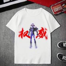 Éxito de  del verano de 2026: camisetas unisex de manga corta para estudiantes, de estilo élite, con estampado de influencer, temática de la paz y  autorizada. - Negro - Ver 8