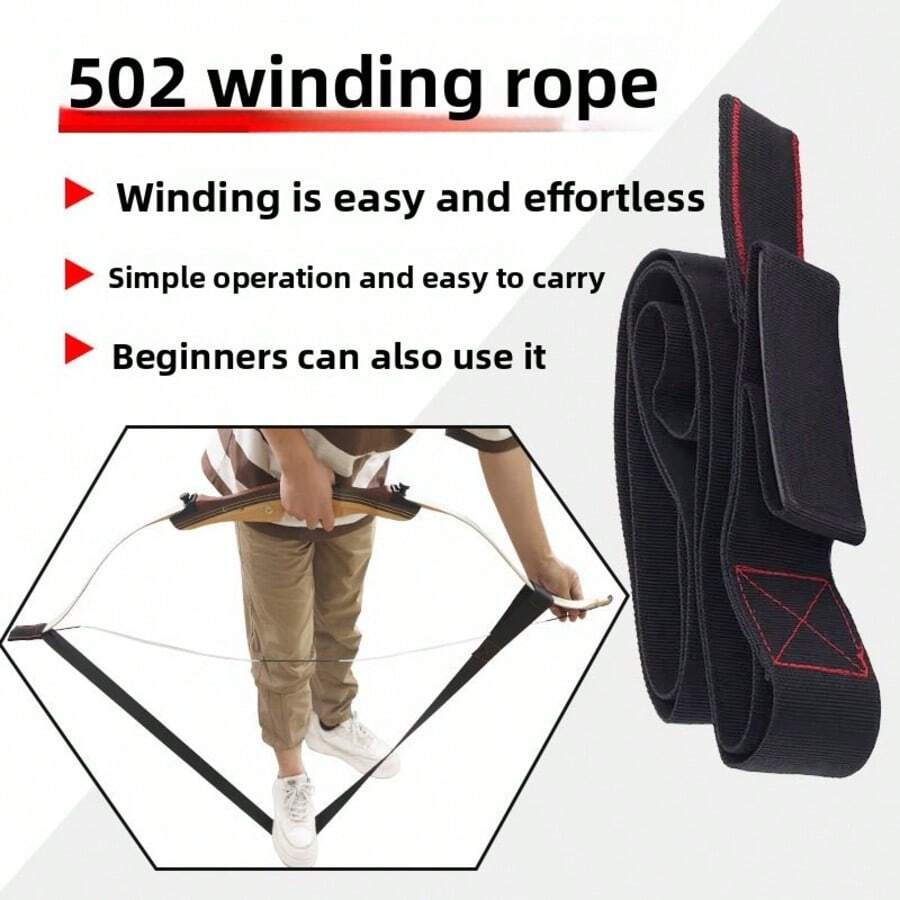 Nueva cuerda de enrollado de cuerda de arco, cuerda de enrollado de cuerda de arco 502, herramienta de reemplazo de cuerda de arco, enrollador de cuerda de arco recurvo tradicional - Negro - Ver 1