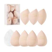 Makeup Sponge Set Blender Sponges Latex-Free Beauty Makeup Sponges 7 Pcs With 1 Travel Container Case For Blending Foundation Liquid Cream And Powder Beige - Beige - View 1