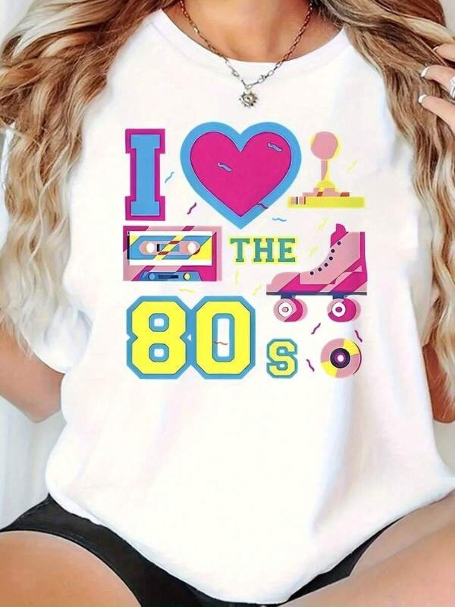 1 Camiseta informal de cuello redondo de algodón para mujer Camiseta deportiva para mujer Camiseta para hombre Camiseta para parejas Regalo de San Valentín Regalo de cumpleaños Regalo de Navidad Camiseta unisex Transpirable, suave, para deportes al aire libre, manga corta, apta para todas las estaciones, 100 % algodón puro. - Blanco - Ver 1