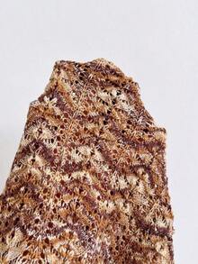 2 piezas Conjunto de top sin espalda de crochet y falda de cintura baja sexy para vacaciones, adecuado para festival de música, estilo bohemio, vacaciones, citas, té de la tarde - Multicolor - Ver 7