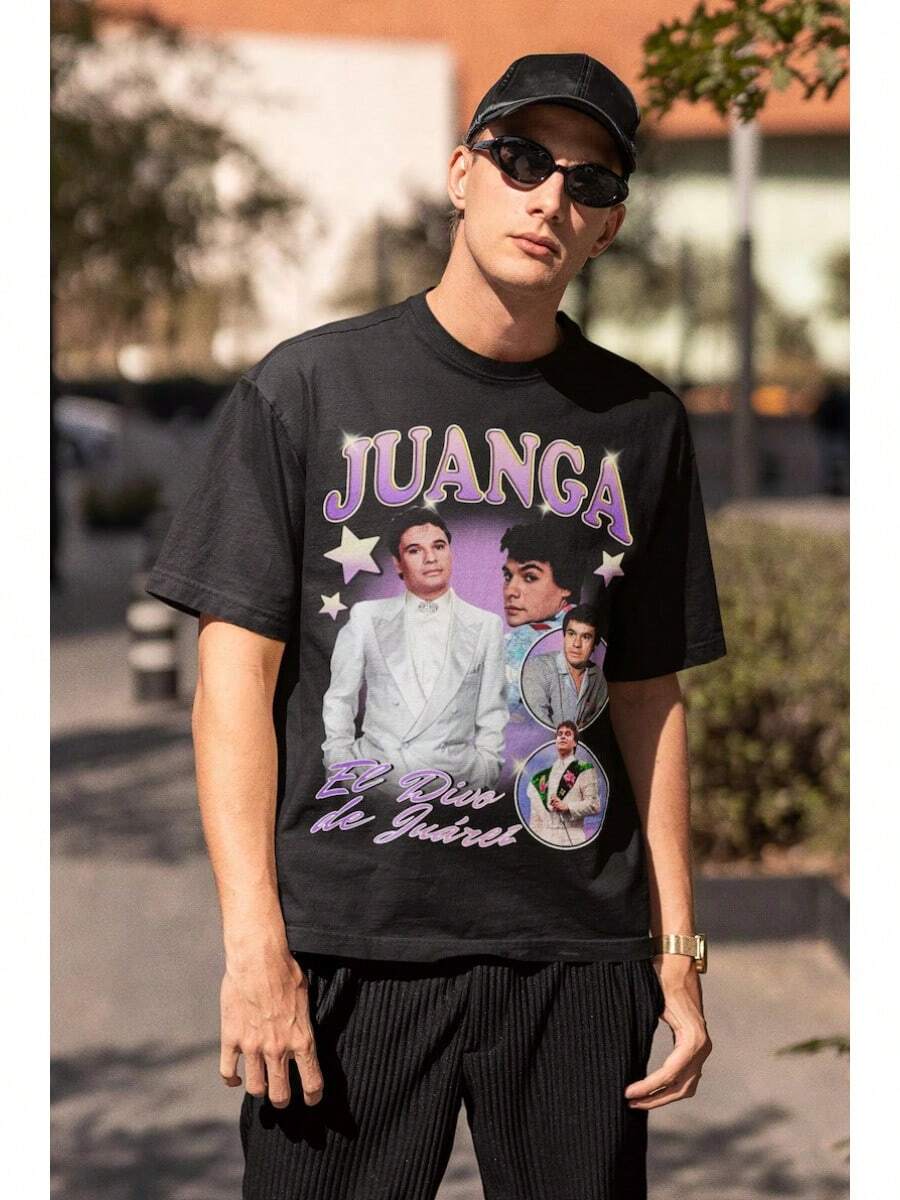Camiseta de Juan Gabriel Juanga, El Divo de Juarez | Regalo para fan de Juan Gabriel | Camisa Juan Gabriel | Fanático de Juanga | El Divo de Juarez | Camiseta Juanga - Negro - Ver 1