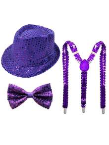 1/3 piezas Sombreros brillantes con lentejuelas de estilo retro disco, suministros y accesorios de fiesta unisex - Multicolor - Ver 28