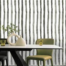 1 Roll Light Bottom Ink Gradient Vertical Stripe Self-Adhesive Wallpaper For Desk, Drawer, Kitchen Corner, Waterproof, Stain-Resistant, Soft Decor Sticker 17.7inX39.3/118.1/196.8/393.7in - Green - View 3