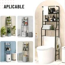 Bafio Regal über der Toilette, wasserdichtes Aufbewahrungsregal, Mehrzweck-Organizer mit 3 Ablagen, multifunktionales und platzsparendes Design, robuste und langlebige Metallstruktur - Weiss - Übersicht 6