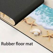 1 pieza Alfombrilla de grifo con diseño de tema oceánico, de poliéster duradero, de secado rápido y fácil limpieza, adecuada para cocina y baño, fácil instalación, decoración diaria, regalo, alfombrilla de baño, alfombrilla de grifo duradera, accesorio de grifo - Multicolor - Ver 11