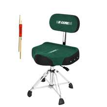 5 Core Drum Throne W Backrest 4" Padded Seat Airlift Height Adjustment 31.5" Drum Stool Velvet Seat - Green - View 1