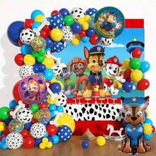 Paw Patrol Theme Birthday Party Decoration Set, Backdrop, Balloons, Number Balloons Suitable For 1-9 Years Old Birthday - Cartoon Balloons - View 2