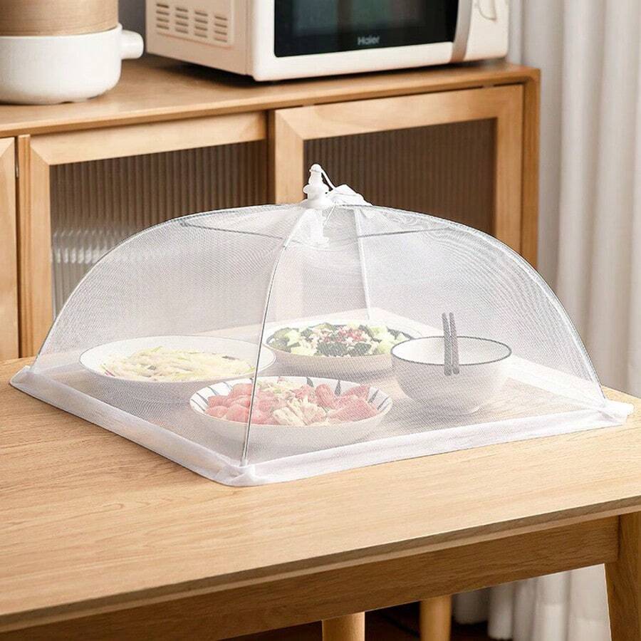 1pc Large Foldable Food Cover, Fly-Proof Kitchen Outdoor Camping Mesh Cover, Food Protection Cover, Household Vegetable Cover, Table Cover, Foldable Vegetable Cover, Sunshade Cover, Household Table Food Cover, Fly-Proof Mesh - Multicolor - View 1