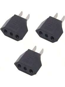 Adaptador De Viaje Europeo De 2 Unidades Por Paquete, Conversión De Cable De Enchufe De 2 Pines Para Alemania, Europa, Ee. Uu., Canadá, México, España, Egipto, Adecuado Para Dispositivos Con Alimentación Estadounidense - Negro - Ver 13