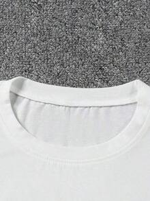 Women's Short Sleeve T-Shirt For Valentine's Day (One Piece): Cute Bear And LOVE Heart Print, Soft And Sweet Elements, Breathable, Lightweight And Comfortable - Elegant Casual Round Neck Top. - 白色的 - 查看 6