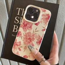 1pc TPU Material Soft Watercolor Pink Flower Pattern Phone Case Suitable For IPhone 17 Pro Max/17/16 Pro Max/15/13/12/11, S20 FE/A15/S24/A55, Note 11/Note 12/Note 13 Pro, Full Coverage Anti-Drop Soft Protective Phone Cover - White - View 2