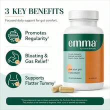 Premium Emma By Enclave BioActives Digestive Support Capsules, 60 Count, Bloating Relief & Daily Gut Regularity Support - 3瓶 - 查看 3