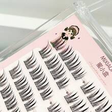 MIXIAOHE 48 Cụm Mi Giả Kiểu Cánh Xoẹt Không Keo, 13mm, Kiểu Manga, Tự Nhiên, Chân Thực & Thân Thiện Với Máy Ảnh, Thiết Kế Tách Chân Mi Rõ Ràng, Thích Hợp Cho Trang Điểm Hàng Ngày. - Xem 9