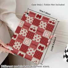 1pc Bunny Cherry & Bow Patchwork Print 360° Rotatable Protective Tablet Case ,Multi-Angle Magnetic Stand Cover With Auto Sleep/Wake Function, Compatible With IPad PRO/AIR, Compatible With SAMSUNG,Compatible With XIAOMI Pad 5/6/7,Compatible With Huawei Matepad - Multicolor - View 7