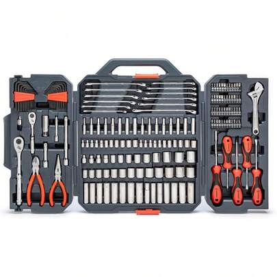 46pcs Professional Automotive Repair Tool Kit - High-Quality Tool Set For Car, Bicycle And Motorcycle Maintenance - Compact And Portable, All-In-One Solution With Ratchet Wrench, Screwdriver Set