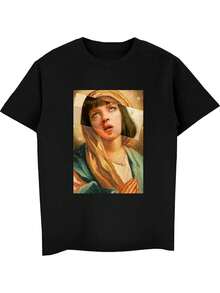 Camiseta Harajuku para Hombre - Estilo Mia Wallace de Pulp Fiction, Camisetas Divertidas y Originales Verano 2020 - Negro - Ver 7